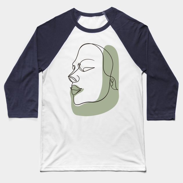 Body Positivity - The Face Line Art Baseball T-Shirt by JenaBabesz